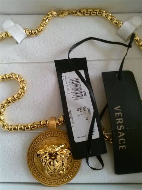 versace real gold necklace|authentic Versace necklace.